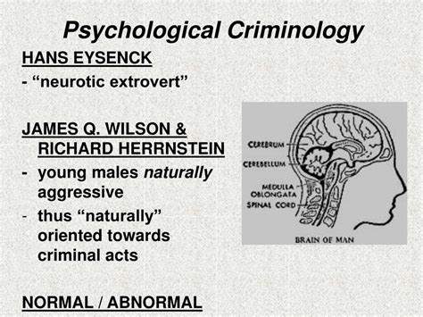 Criminology and Psychology .